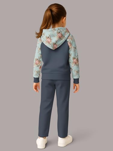 Image of HELLCAT Trendy Co-ords With Hoodie Sweatshirt and Trackpant Clothing Set for Girls.