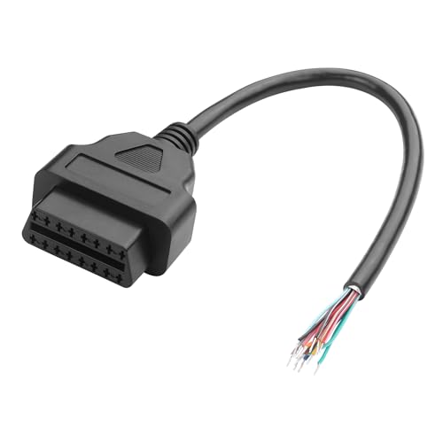 YAODHAOD OBD2-Buchse auf offenes Pigtail-Verlängerungskabel, 16-poliger OBDII-Port, Ersatzkabel, Pigtail-Draht (OBD2-Buchse)