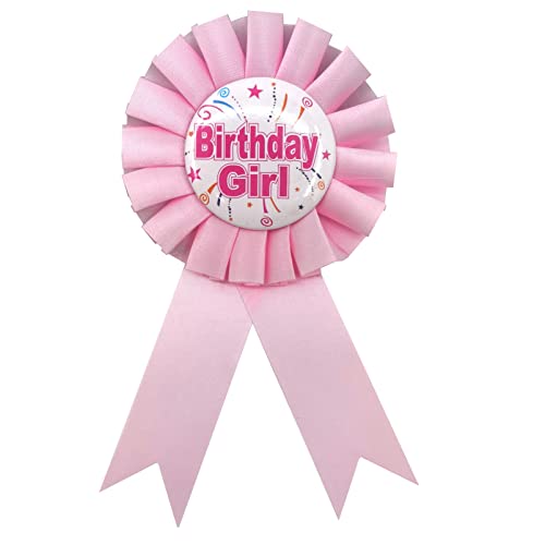 Maggidea Birthday Rosette Badge Baby Pink Birthday Award Ribbon Badge Decorations Party Decoration Supplies