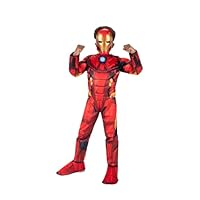 MARVEL Boys Deluxe Iron Man Costume, Kids Tony Stark Superhero Halloween Costume, Child - Officially Licensed Small