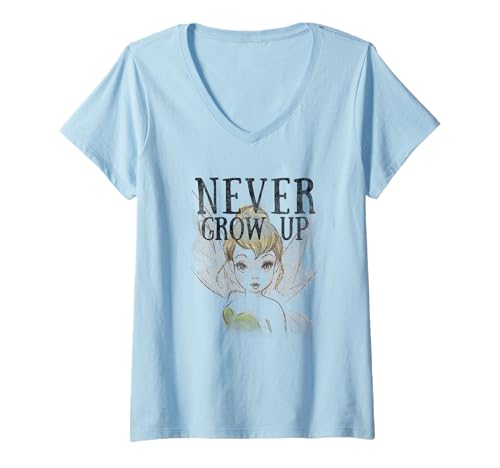 T-shirt Clochette Disney col v l'esprit d'enfance avec Peter Pan pour femme