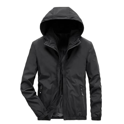 Men Spring Jacket Thin Solid Color Hooded Jackets Hip Hop Streetwear Man Coats Sports Windbreaker