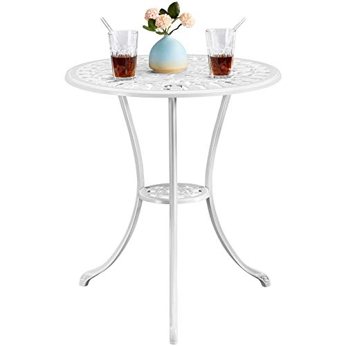 Yaheetech 3tlg Bistro-Set Balkonset Gartenset Essgruppe Sitzgruppe Gartentisch mit 2 Stühlen, Weiß