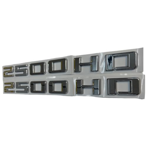 Image of 2X 2500 HD Chrome Silver Badge Emblem - Set of 2 Replacement Emblems for Silverado Sierra 2020 to 2026