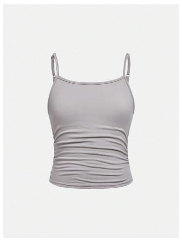 Image of SOLY HUX Girl's Tank Tops 3 Packs Cute Ruched Spaghetti Strap Camisole Slim Fit Undershirts