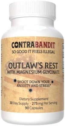 Outlaw's Rest Pure Magnesium Glycinate – High-Absorption Formula for Relaxation, Sleep & Overall Well-Being - Vegan, 275mg per Serving, 90 Caps (30 Servings)