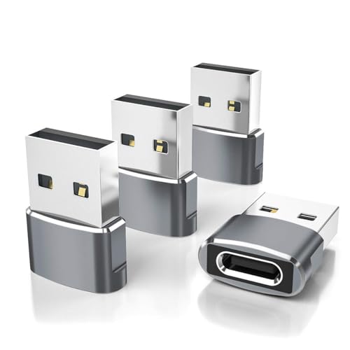 Image of Elebase for Samsung Galaxy Z Flip 7 Adapter,USB to USB C Adaptor 4Pack,Type C Female to A Male Cable Converter for Z Fold Flip 7 6 5,A55 A54 A53 A52,Tab S10 S9 S8 A9 A8 Lite,Watch Ultra Classic Active