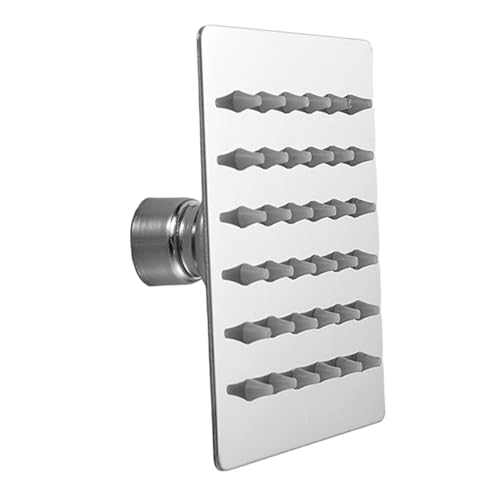 HAMPPLIES Cabezales Ducha Cuadrados Acero Inoxidable Ultra Delgado Resistente Óxido Efecto Lluvia Alta Presión Acabado Plateado Para Baño Elegante