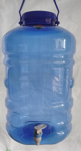 Image of 20 Liter Water Can Dispenser Water Dispenser with Tap and Handle 20 Litre Capacity, Blu for Home Kitchen Office Hospital Hotel Trips E Pack of 1, Blue
