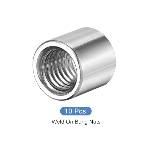 METALLIXITY Schweißmutter (M10x14mmx13mm) 10 Stück, Edelstahl-Einschweißbarer Kraftstofftank-Anschluss - für Komponentenwartung, Einschweiß-Adapter