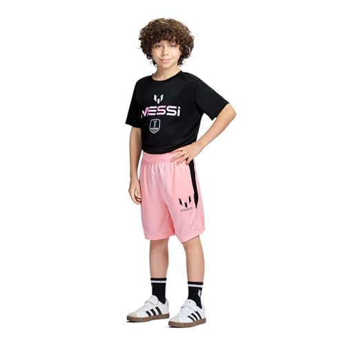 Image of Messi Boys' Lifestyle Short Sleeve 2-piece Set, Slim-fit Jersey Set With Top & Shorts