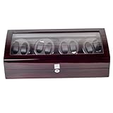 XTELARY Automatischer Uhrenbeweger, Uhrenbeweger mit 8 Wicklungspositionen, 9 Lagerplätzen, superleisem Motor, 4 Rotationsmodi und doppelter Stromversorgung für Herren- und Damenuhren