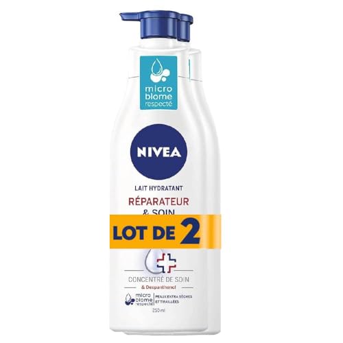 NIVEA Body - Lait hydratant Réparateur et soin - 250 ml - Lot de 2