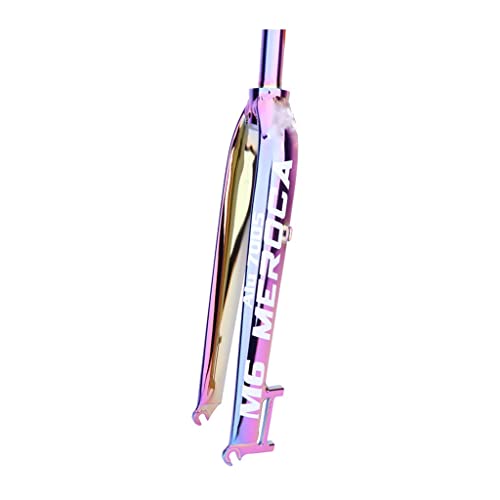 LHHL Mountain Bike Rigid Forks 26/27.5/29inch Rigid Disc Brake Fork 1-1/8” Straight Superlight Aluminum Alloy Bicycle Rigid Fork Fit BMX Road Bike Folding Bike (Color : Bright Color)