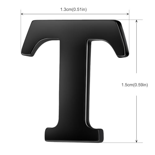 Image of HONEY BEAR Initial Alphabet Letter Lapel Pins Collar Badge Brooches for Mens /Womens Shirt Dress Decoration Black