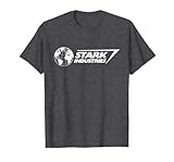 Marvel Iron Man Stark Industries Logo White T-Shirt, Homme, Chiné Foncé, L