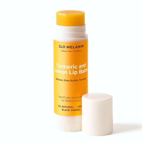 Glo Melanin All Natural Lemon and Turmeric Lip Balm - Natural Lip Balm Illuminate Your Smile, Brighten & Nourish Dark Lips Effortlessly - For Smokers Lips