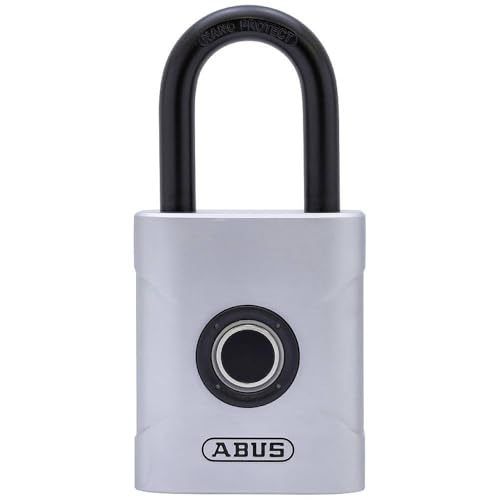 ABUS Touch 57/50 Fingerabdruck-Schloss - schlüsselloses wetterfestes Vorhängeschloss - IP66 & IP68 - für Gym Büro Haus Garten u.v.m. Silber 50mm