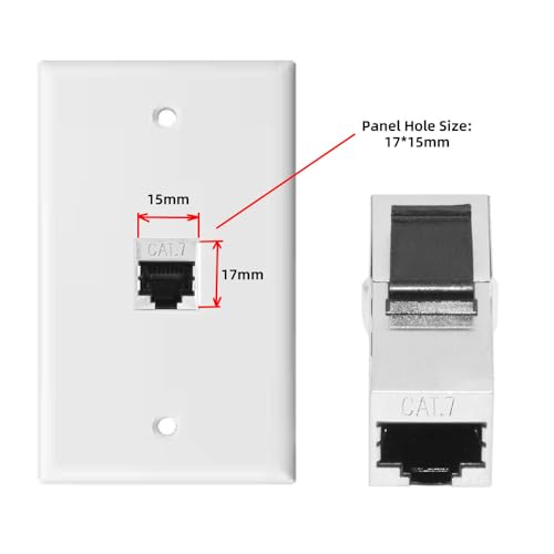 Adaptador Keystone RJ45 Hembra a Hembra CAT7 miniatura 3