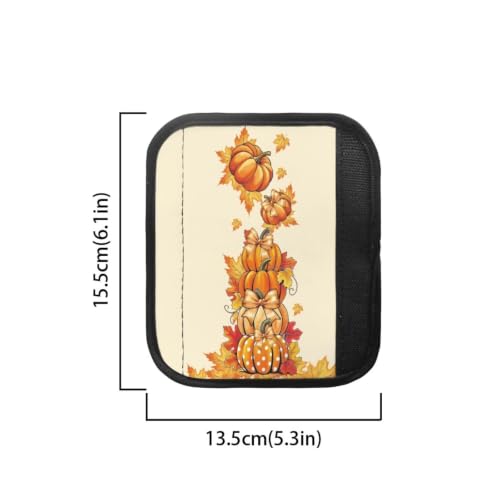Image of Dreaweet Fall Pumpkin Maple Leaf Print Refrigerator Handle Covers Set of 4