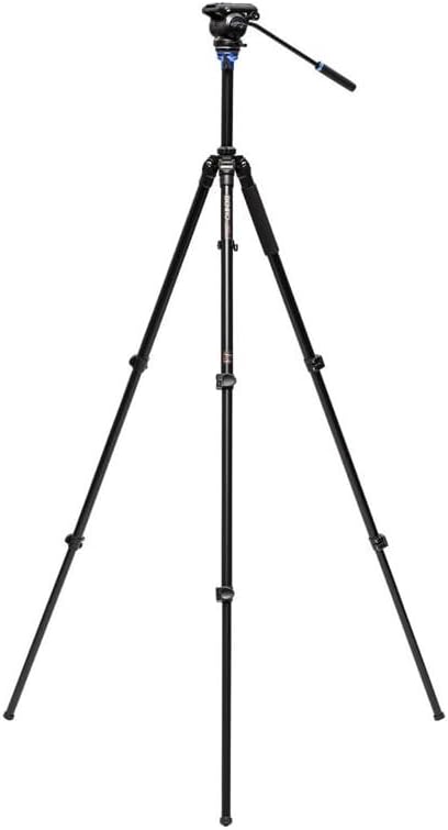 Miniatura 4 de Benro Trípode de aluminio de un solo tubo A2573F con cabezal de video fluido S4Pro