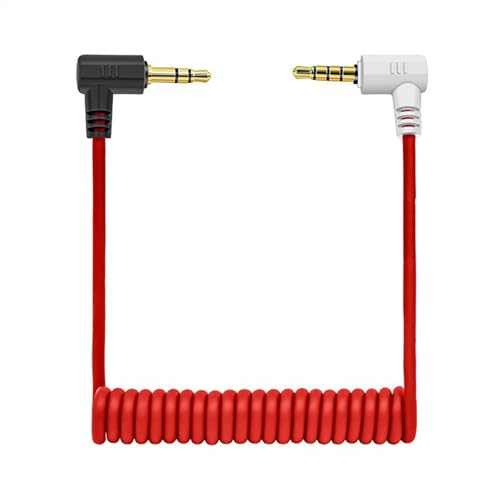 YIGZYCN Cable auxiliar de 3,5 mm a TRRS de 90 grados macho a macho, compatible con cable de auriculares MP3 y portátil