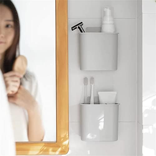 VHIMASA 2PCS Toothbrush Holder Wall Mounted Plastic Bathroom Storage No Drilling Adhesive Storage for Bathroom Kitchen Living Room