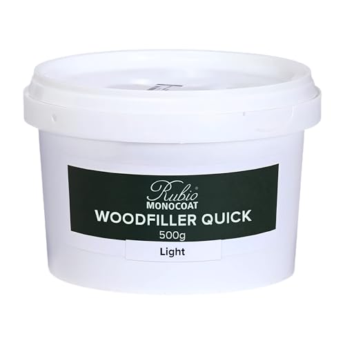 Rubio Monocoat Woodfiller Quick (Light), 0.5kg Tub | Quick-Curing Putty for Interior Joinery & Wood