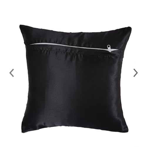 Image of Noor Silk Cushion Covers Pack of 7 | 16x16 Inches, Black