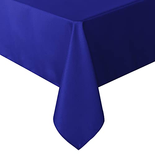 Image of sancua Rectangle Tablecloth - 60 x 84 Inch - Stain and Wrinkle Resistant Washable Polyester Table Cloth, Decorative Fabric Table Cover for Dining Tables, Buffet Parties and Camping, Blue