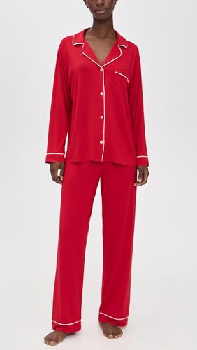 Image of Eberjey Gisele Classic Women's Pajama Set | Long Sleeve Shirt + Long Pants