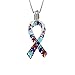 MZNSQB Colgante de encantos de Plata esterlina 925 para Conciencia de Collar Hope Puzzle Piece Pattern Ribbon Pendant Women