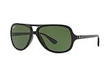 Ray-Ban RB4162 Aviator Sunglasses, Black/Polarized Green, 59 mm