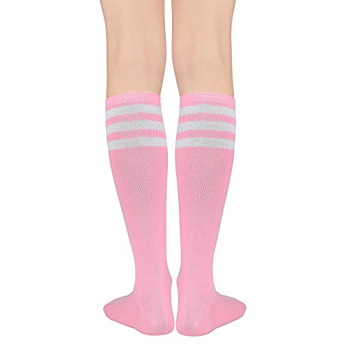 Image of Zando Striped Knee High Socks for Women Athletic Running Long Tube Socks Casual Knee High Stockings