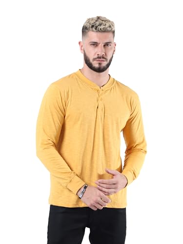 Image of fanideaz Mens Premium High Neck Henley T Shirts for Men Branded Full Sleeve Shirt for Men in Pure Cotton Casual & Formal Wear
