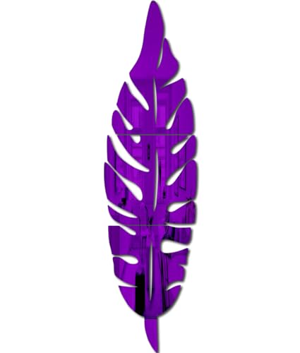 Image of Bikri Kendra - Feather 3D Mirror Wall Stickers (Purple1)