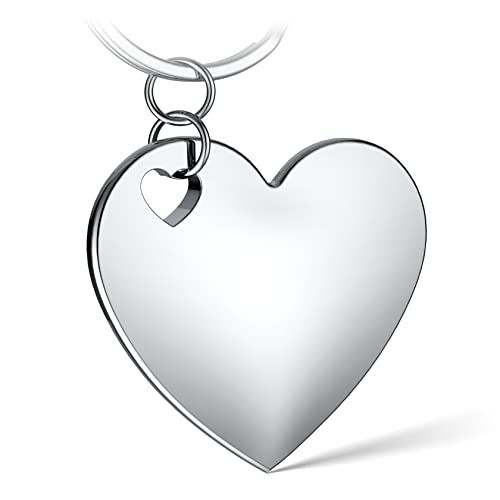 Qetlavee Schlüsselanhänger Herz mit Gravur Geschenk Valentinstag Muttertag Jahrestag Cover