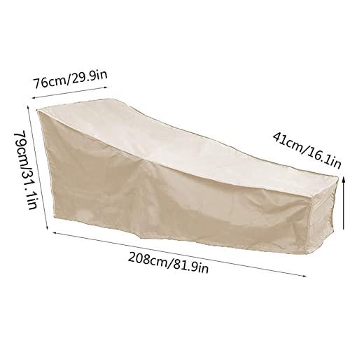 Outdoor Chaise Lounger Covers, Waterproof Garden Patio Lounge Chair Cover Outdoor Lounge Chair Covers with All Weather Protection(Beige) by Haofy - Image 3