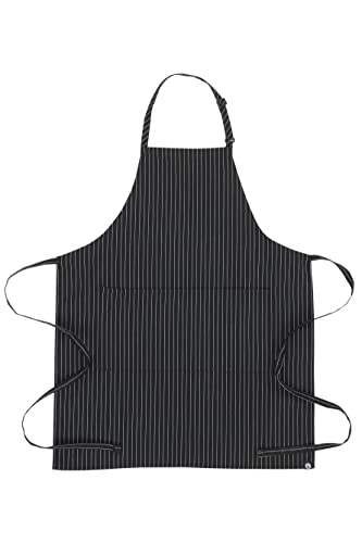 Tablier à bavette Chef Works noir rayé blanc, protection optimale du buste - 7