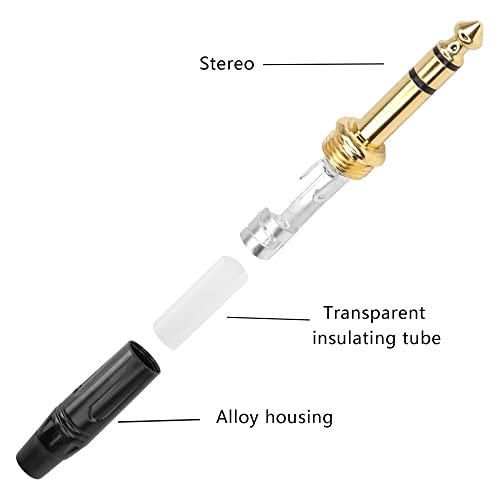 Conector estéreo 6.35mm TRS chapado en oro 2 pack miniatura 6