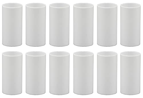 Creative Hobbies 1 3/4 Inch Tall White Plastic Candle Covers Sleeves Chandelier Socket Covers - Pack of 12 - Slip Over E12 Candelabra Base Sockets