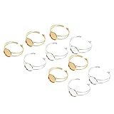 GALPADA 10 piezas Bases de Bisel para Pulsera de Aleación Bandejas Redondas para Fabricación de Joyería DIY Color Plata y Dorado Resistente Accesorios Creativos para Manualidades