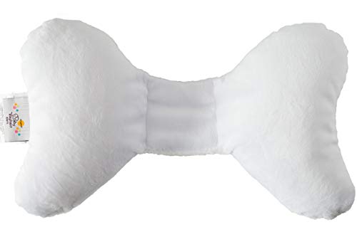 Image of Original Baby Elephant Ears Head Support Pillow for Stroller, Swing, Bouncer, Changing Table, Car Seat, etc. (White Minky)