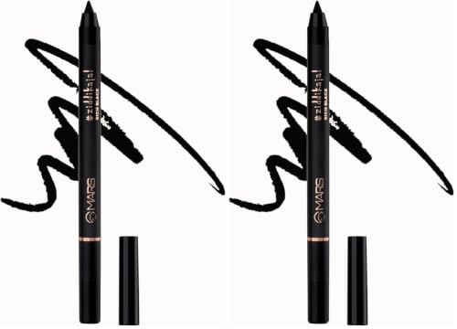 Image of MARS Ziddi Kajal Pencil upto 12 Hours Long Stay Kajal | Rich Black Pigmentation | Smudgeproof & Water Resistance | Effortless One Swipe Application (1.4gm) Black) (Pack of 2)