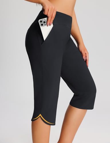 Women's 18" Swim Capris Pants Modest Swimsuits for Ladies Long Swim Shorts with Pockets UPF50+ Lightweight2