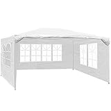 【 Material 】Material der Abdeckung und Seitenwände: 100% Polyethylen / 110g/m²; Maße: Höhe 2,5 m x Breite 3 m x Tiefe 4 m; Gestell aus pulverbeschichtetem Stahlrohr