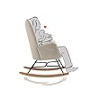 MEUBLE COSY Sillas Mecedora Escandinavo Sillón Relax Especial Lactancia para Salón Dormitorio Balcón Sala de Estudio, Tela, Madera Haya, Metal, Beige #3