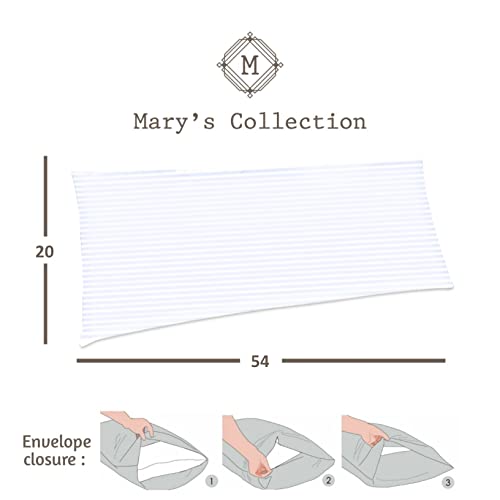Mary’s Collection Waterproof Body Pillow Cover 20 X 54 Envelope Closure Microfiber Oeko-Tex Certified #TOP1