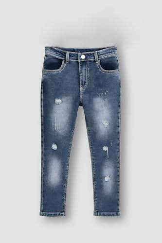 Image of A.T.U.N. (ALL THINGS UBER NICE) Boys Washed Denim Jeans | Regular Fit Stretchable Jeans with Mid Rise | Stylish Everyday Wear