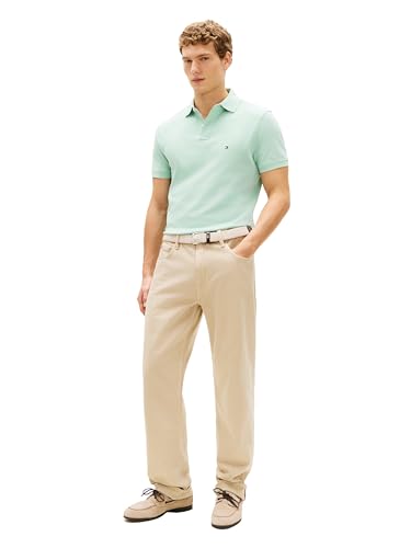 Image of Tommy Hilfiger Men's Short Sleeve Polo Shirts in Regular Fit With Stretch and Organic Pique Cotton